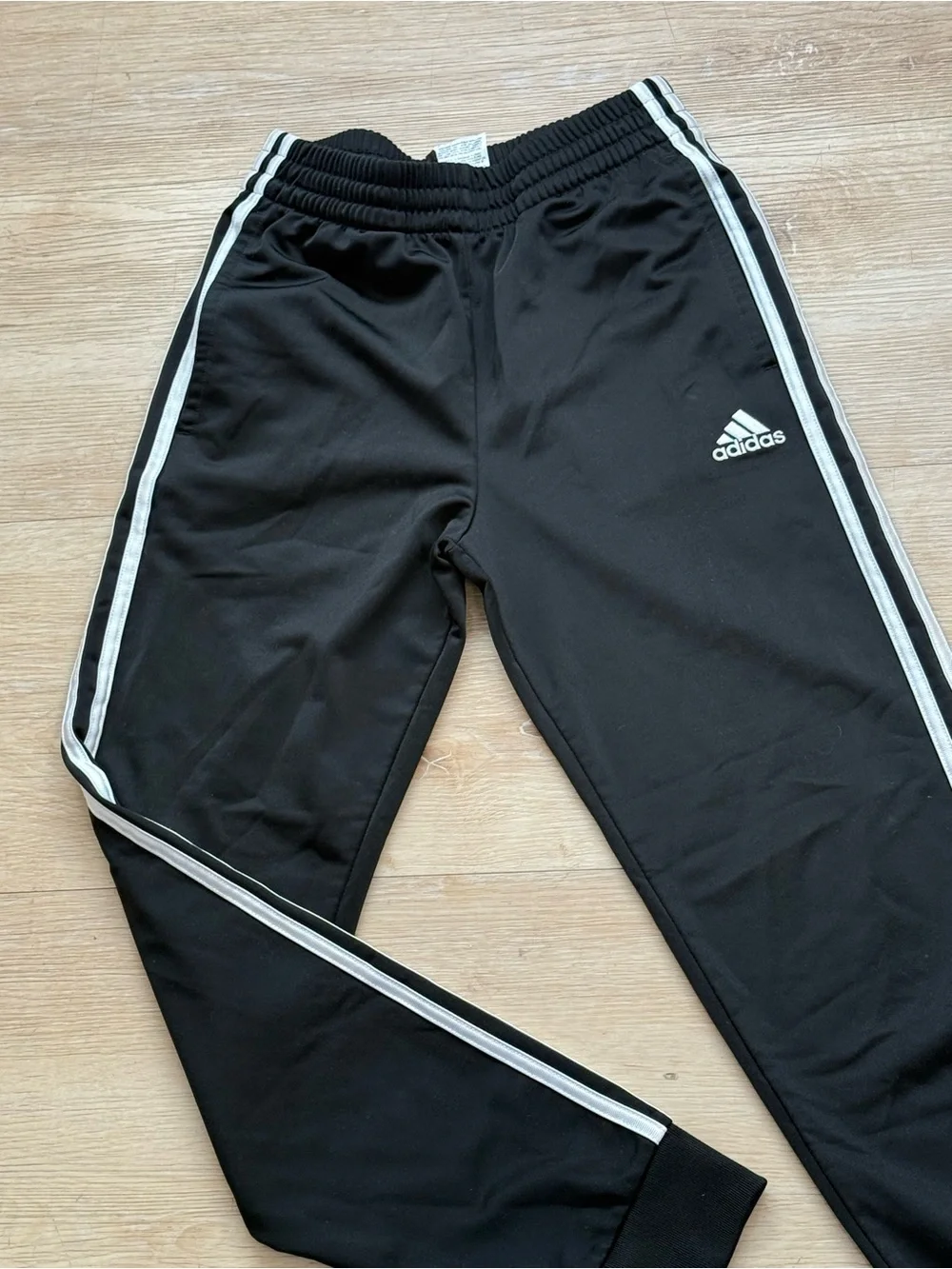 New without tags Adidas Kids Black Track Pants with White Stripes